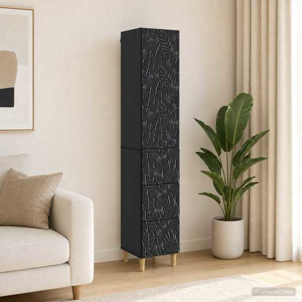 Kapi Komplekt 2 tk 33 × 34,5 × 90 cm Tehispuit Must