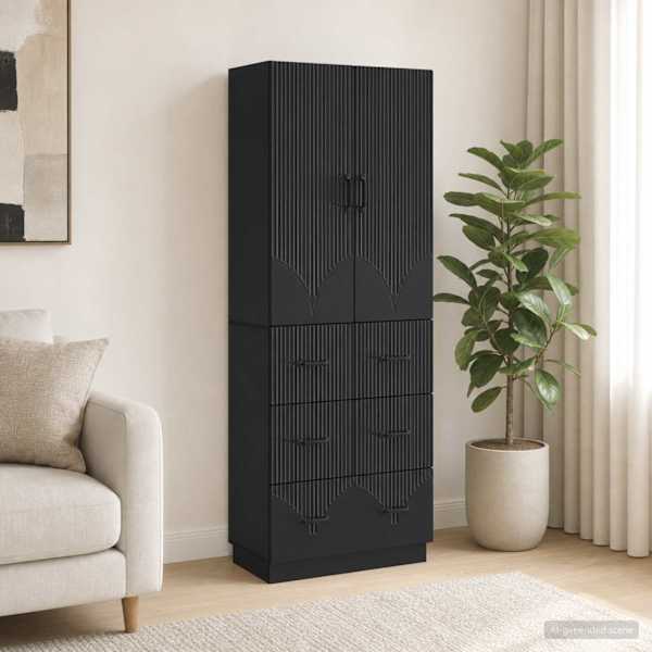 Kapi Komplekt 2 tk 66 × 34,5 × 87 cm Tehispuit Must