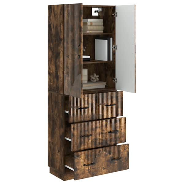 Kapi Komplekt 2 tk 66 × 34,5 × 87 cm Tehispuit Suitsutatud tamm