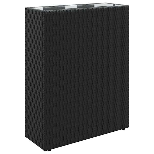 Taimekast 55 × 22 × 70 cm, polürotang – must