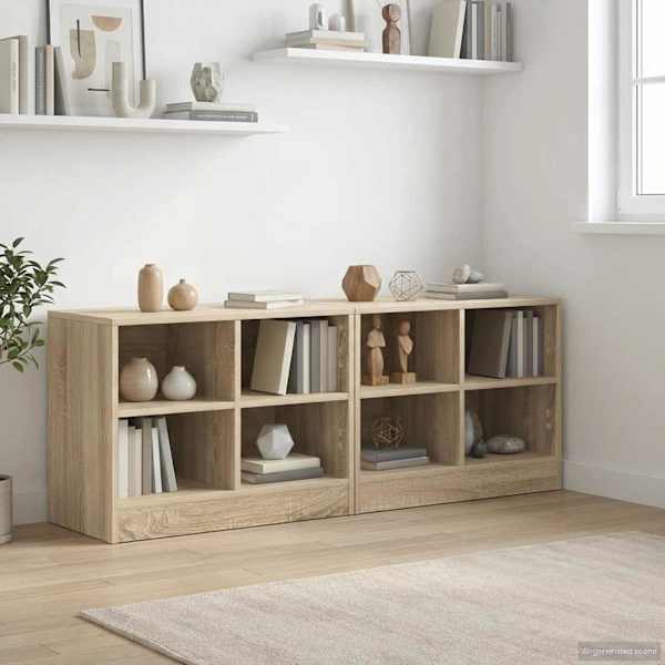 Voodikapp riiuliga 2 tk Sonoma tamm 66 × 33 × 48 cm Tehispuit
