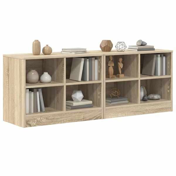 Voodikapp riiuliga 2 tk Sonoma tamm 66 × 33 × 48 cm Tehispuit