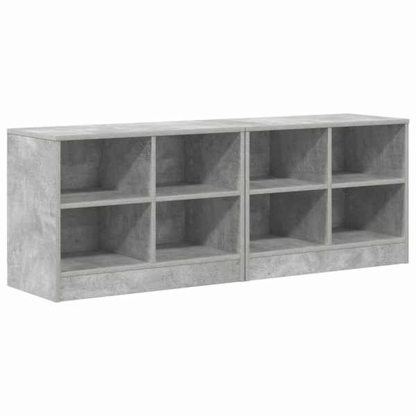 Voodikapp riiuliga 2 tk Betoonhall 66 × 33 × 48 cm Tehispuit