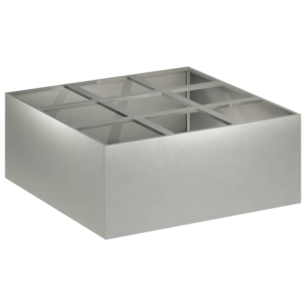 Taimekast 100 × 100 × 20 cm, roostevaba teras – hõbedane