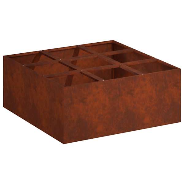 Taimekast 100 × 100 × 40 cm, ilmastikukindel teras – roostekarva