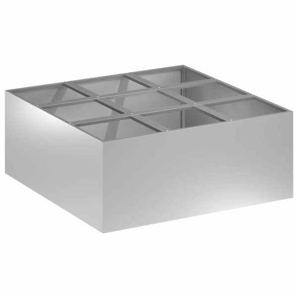 Taimekast 100 × 100 × 50 cm, tsingitud teras – hõbedane