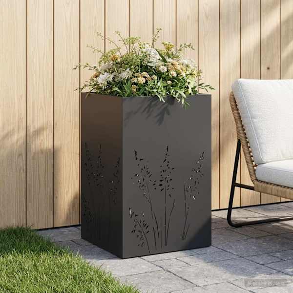 Taimekast 50 × 50 × 75 cm, teras – must