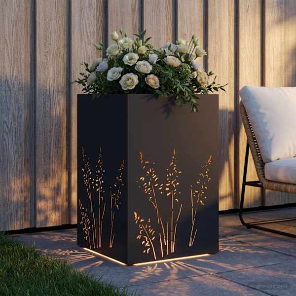 Taimekast 50 × 50 × 75 cm, teras – must