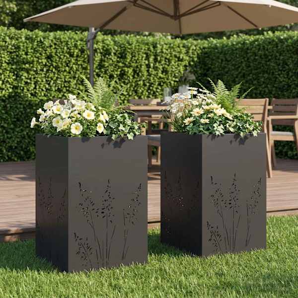 Taimekast 50 × 50 × 75 cm, teras – must – 2 tk