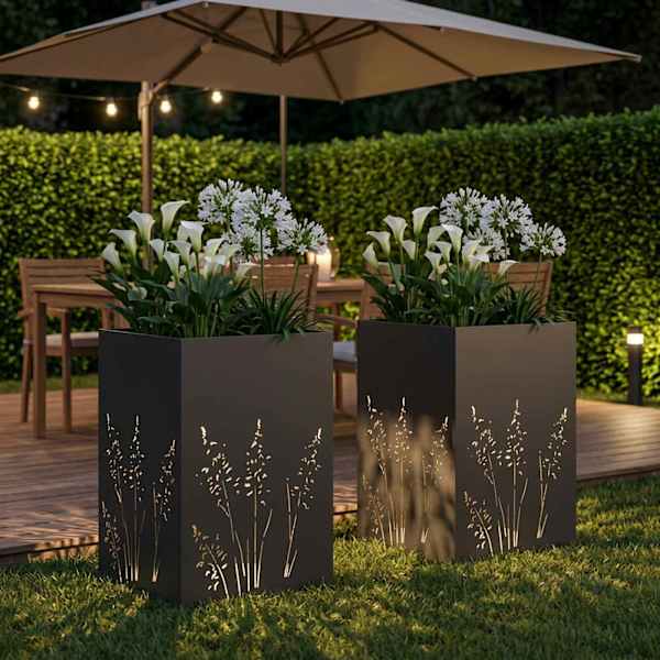Taimekast 50 × 50 × 75 cm, teras – must – 2 tk