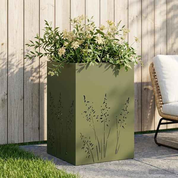 Taimekast 50 × 50 × 75 cm, teras – oliiviroheline