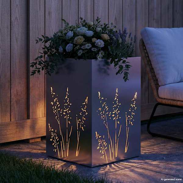 Taimekast 50 × 50 × 75 cm, roostevaba teras – hõbedane