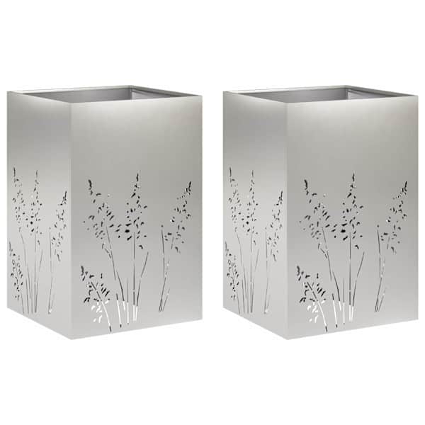 Taimekast 50 × 50 × 75 cm, roostevaba teras – hõbedane – 2 tk