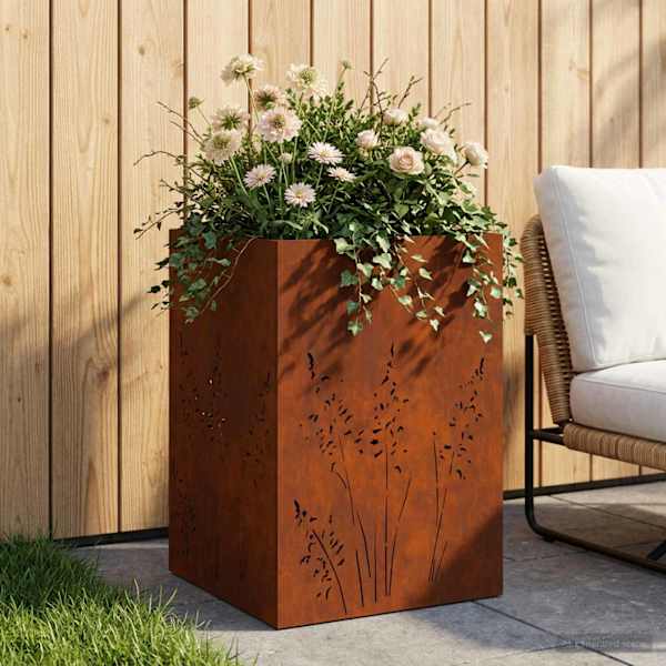 Taimekast 50 × 50 × 75 cm, ilmastikukindel teras – roostekarva