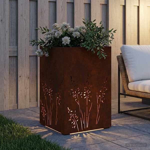 Taimekast 50 × 50 × 75 cm, ilmastikukindel teras – roostekarva