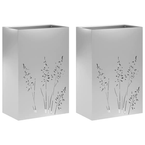 Taimekast 50 × 30 × 75 cm, tsingitud teras – hõbedane – 2 tk