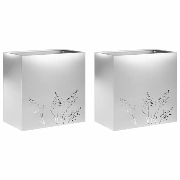 Taimekast 50 × 30 × 49 cm, tsingitud teras – hõbedane – 2 tk