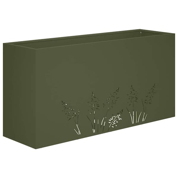 Taimekast 100 × 20 × 49 cm, teras – oliiviroheline