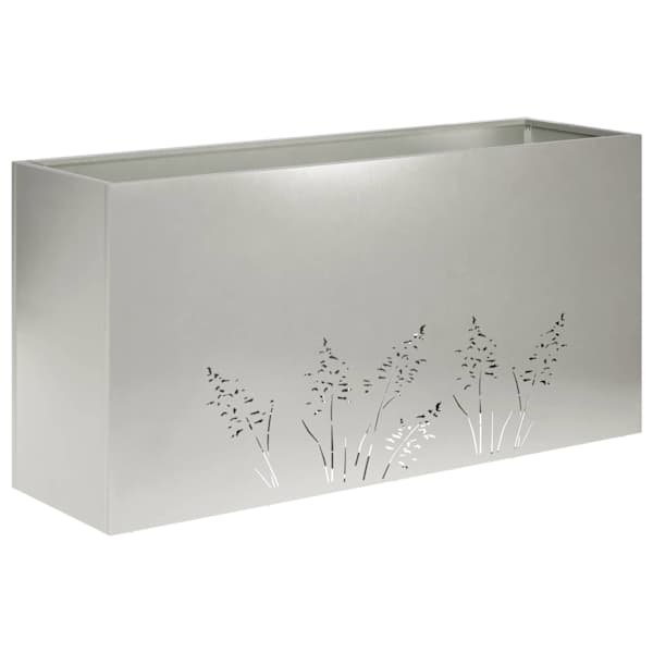 Taimekast 100 × 20 × 49 cm, roostevaba teras – hõbedane