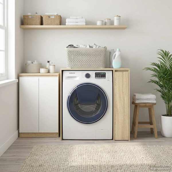 Pesumasina kapp Sonoma tamm 87 × 60 × 89 cm Tehispuit