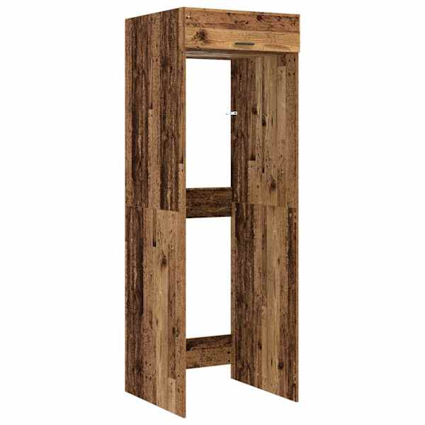 Pesumasina kapp uksega Vana puit 67,5 × 68 × 200 cm Tehispuit