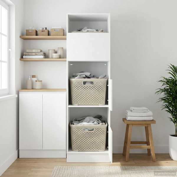 Pesukaapp ladustamisega Must tamm 50 × 68 × 162 cm Tehispuit