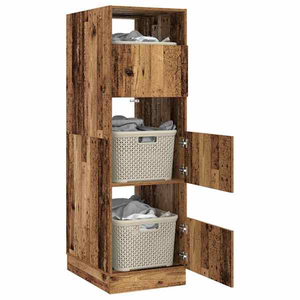 Pesukaapp ladustamisega Vana puit 50 × 68 × 162 cm Tehispuit