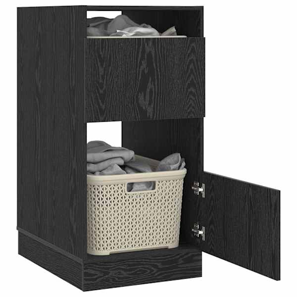 Pesukaapp ladustamisega Must tamm 50 × 68 × 102 cm Tehispuit
