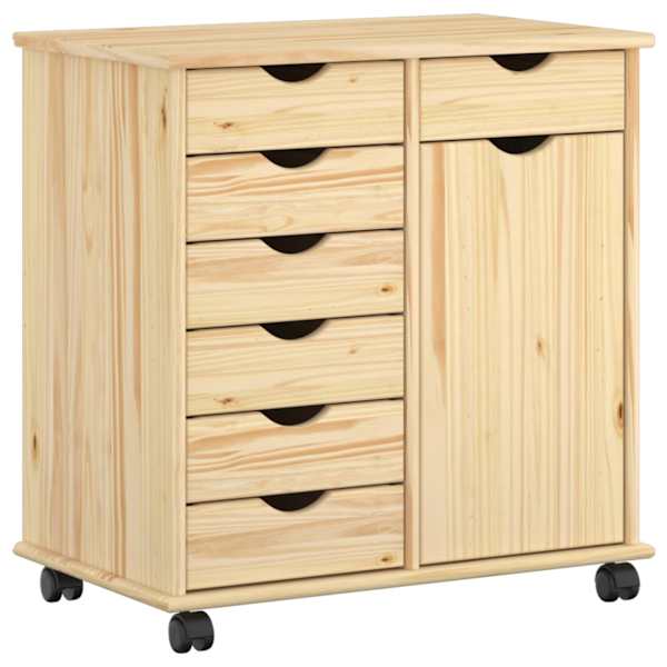 Rattaga kapp 63,5 × 39 × 65,5 cm Kindel männipuidust Pruun