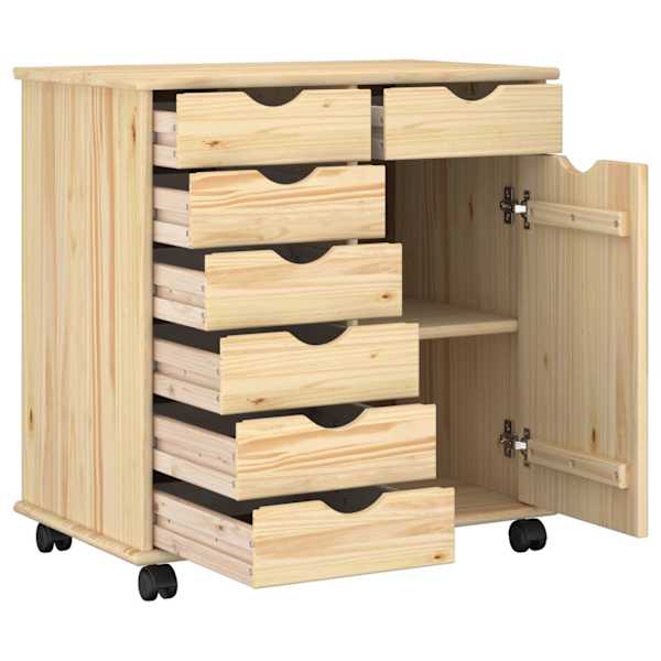 Rattaga kapp 63,5 × 39 × 65,5 cm Kindel männipuidust Pruun