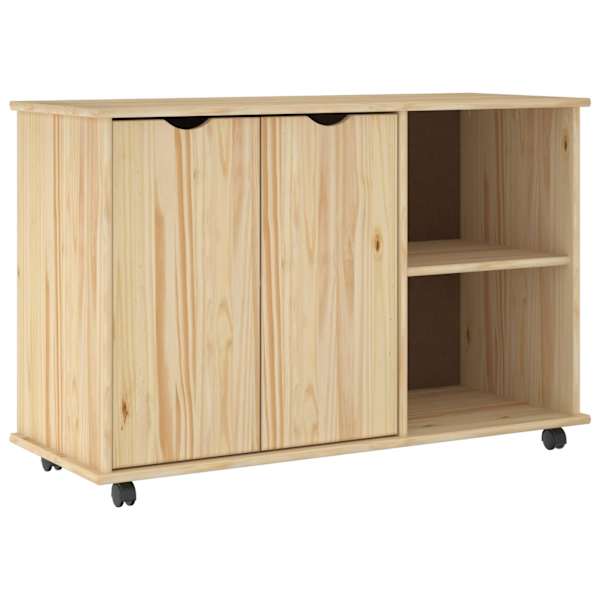 Rattaga kapp Pruun 100 × 39 × 65,5 cm Kindel männipuidust