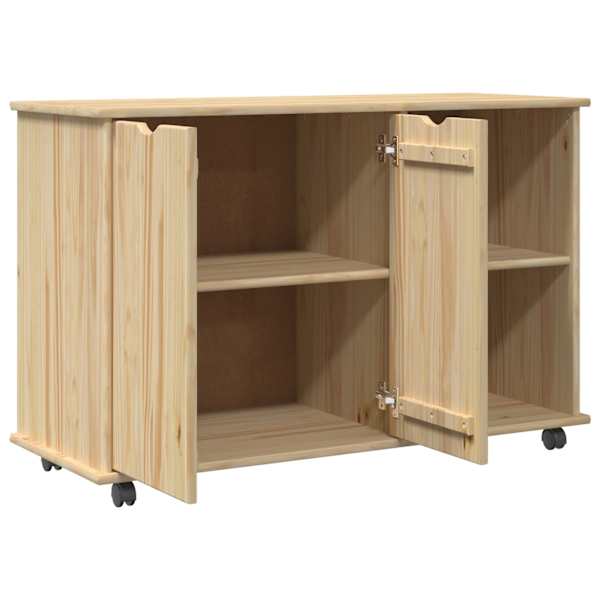 Rattaga kapp Pruun 100 × 39 × 65,5 cm Kindel männipuidust