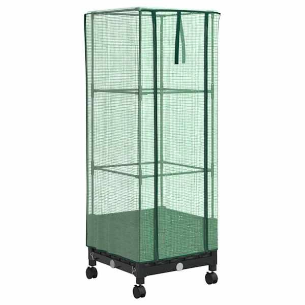 Lillepott kasvuhoonekattega 40 × 40 × 129 cm, PP – must