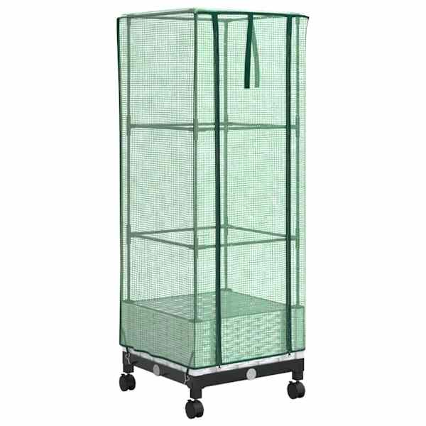 Lillepott kasvuhoonekattega 40 × 40 × 129 cm, PP – valge