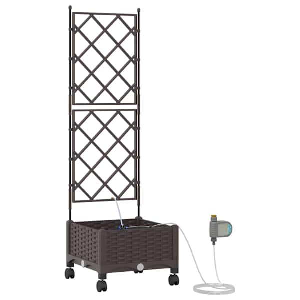 Taimekast ratastega 40 × 40 × 132 cm, PP – pruun