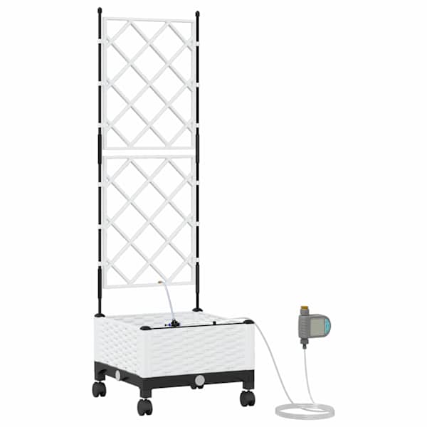 Taimekast ratastega 40 × 40 × 132 cm, PP – valge