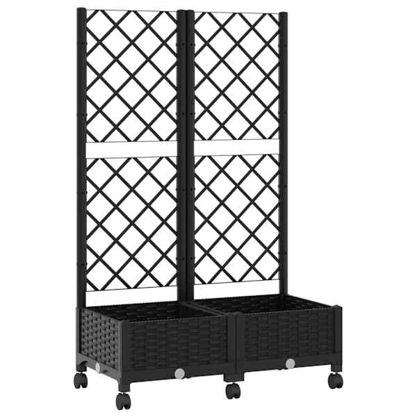 Taimekast ratastega 80 × 40 × 131,5 cm, PP – must