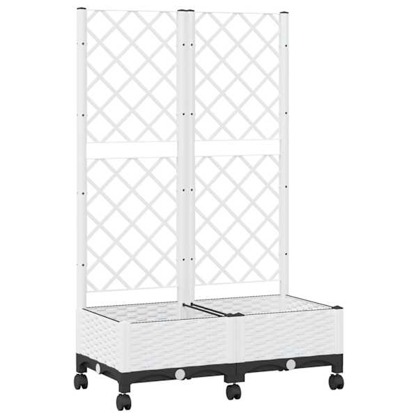 Taimekast ratastega 80 × 40 × 131,5 cm, PP – valge