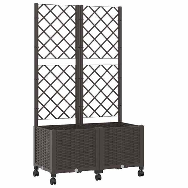Taimekast ratastega 80 × 40 × 146 cm, PP – pruun