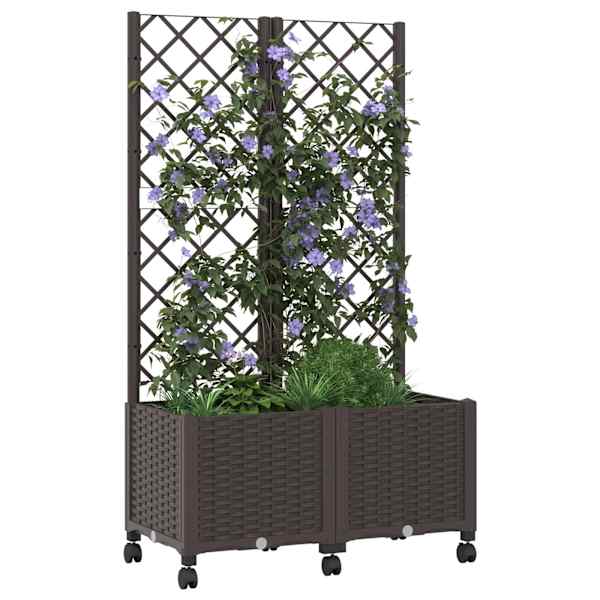 Taimekast ratastega 80 × 40 × 146 cm, PP – pruun