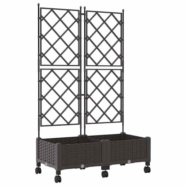 Taimekast ratastega 80 × 40 × 131,5 cm, PP – pruun – 2 tk