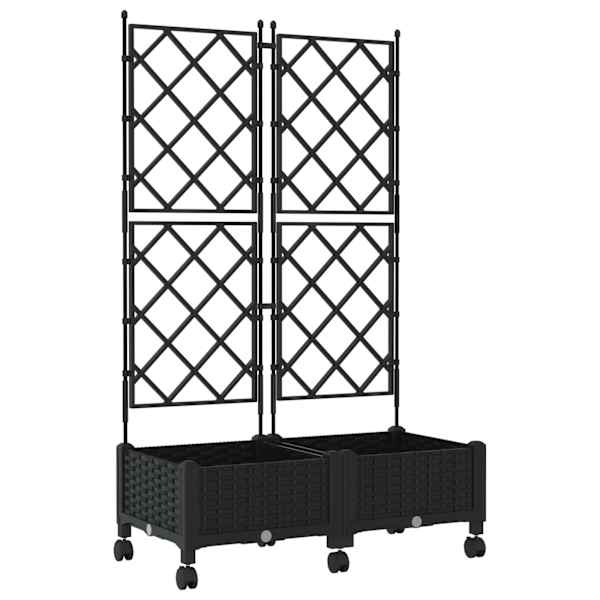 Taimekast ratastega 80 × 40 × 131,5 cm, PP – must – 2 tk