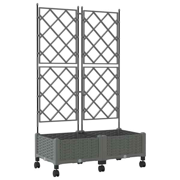 Taimekast ratastega 80 × 40 × 131,5 cm, PP – helehall – 2 tk