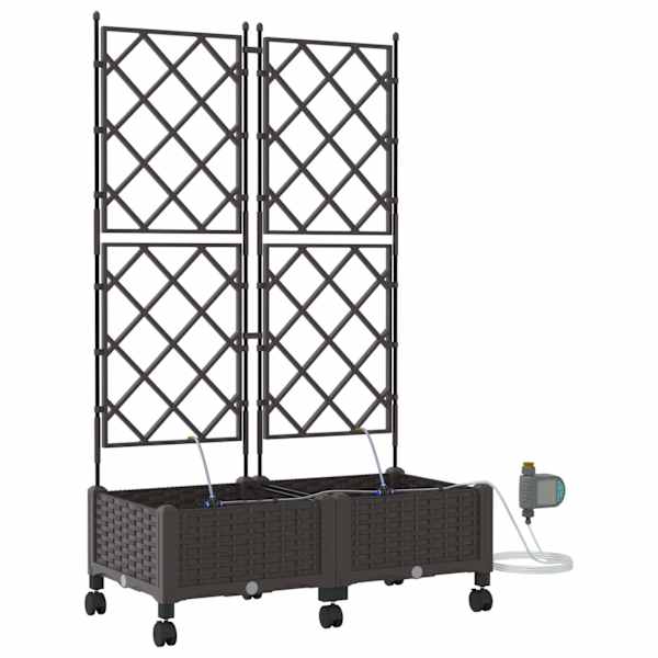 Taimekast ratastega 80 × 40 × 132 cm, PP – pruun – 2 tk
