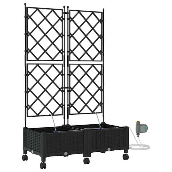 Taimekast ratastega 80 × 40 × 132 cm, PP – must – 2 tk