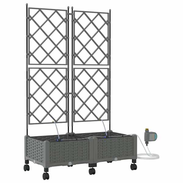 Taimekast ratastega 80 × 40 × 132 cm, PP – helehall – 2 tk