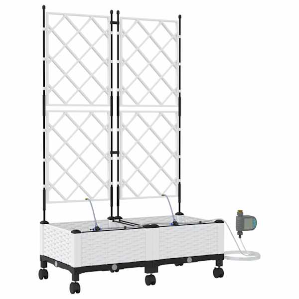 Taimekast ratastega 80 × 40 × 132 cm, PP – valge – 2 tk