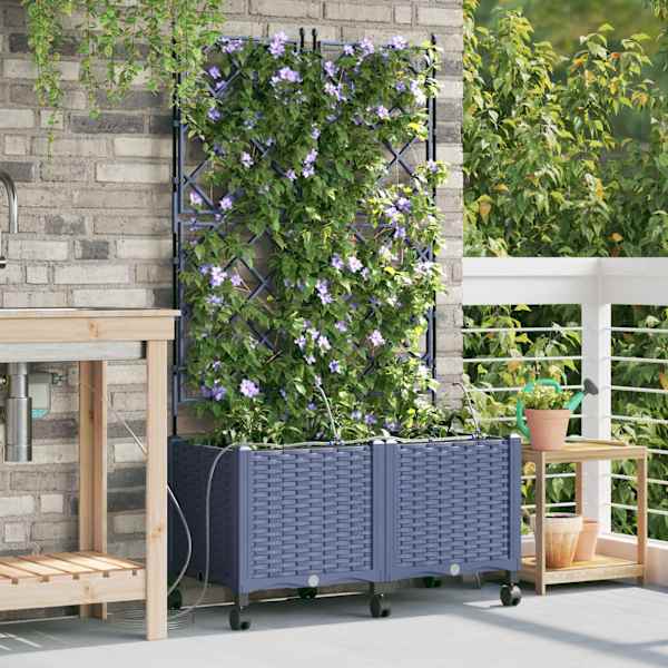 Taimekast ratastega 80 × 40 × 148 cm, PP – hall – 2 tk