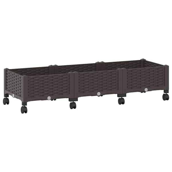 Taimekast ratastega 120 × 40 × 29 cm, PP – pruun