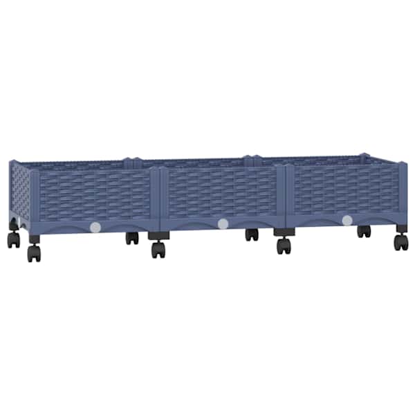 Taimekast ratastega 120 × 40 × 29 cm, PP – sinakashall